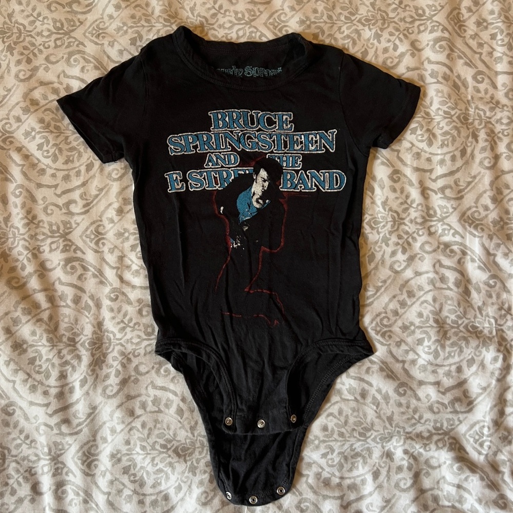 Rowdy Sprout Bruce Springsteen & the E Street Band short sleeve onesie, 3-6 mo